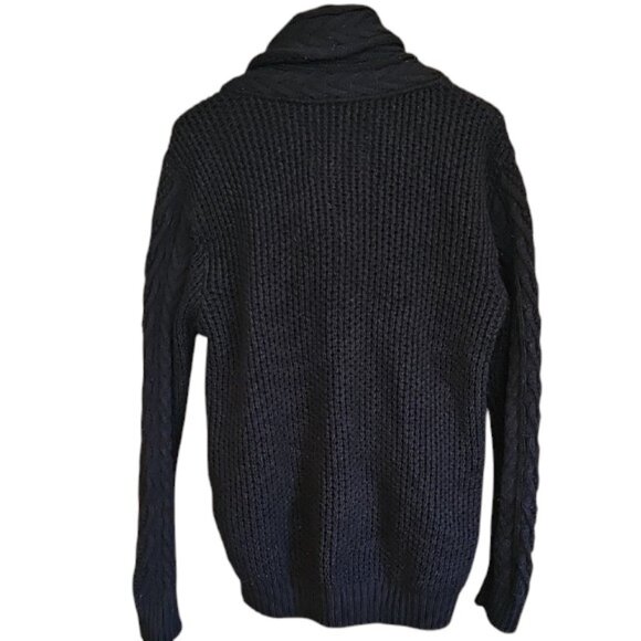 Leif Nelson Men's Heavy Knit Cardigan Shawl Collar toggle buttons winter sweater - Picture 4 of 15